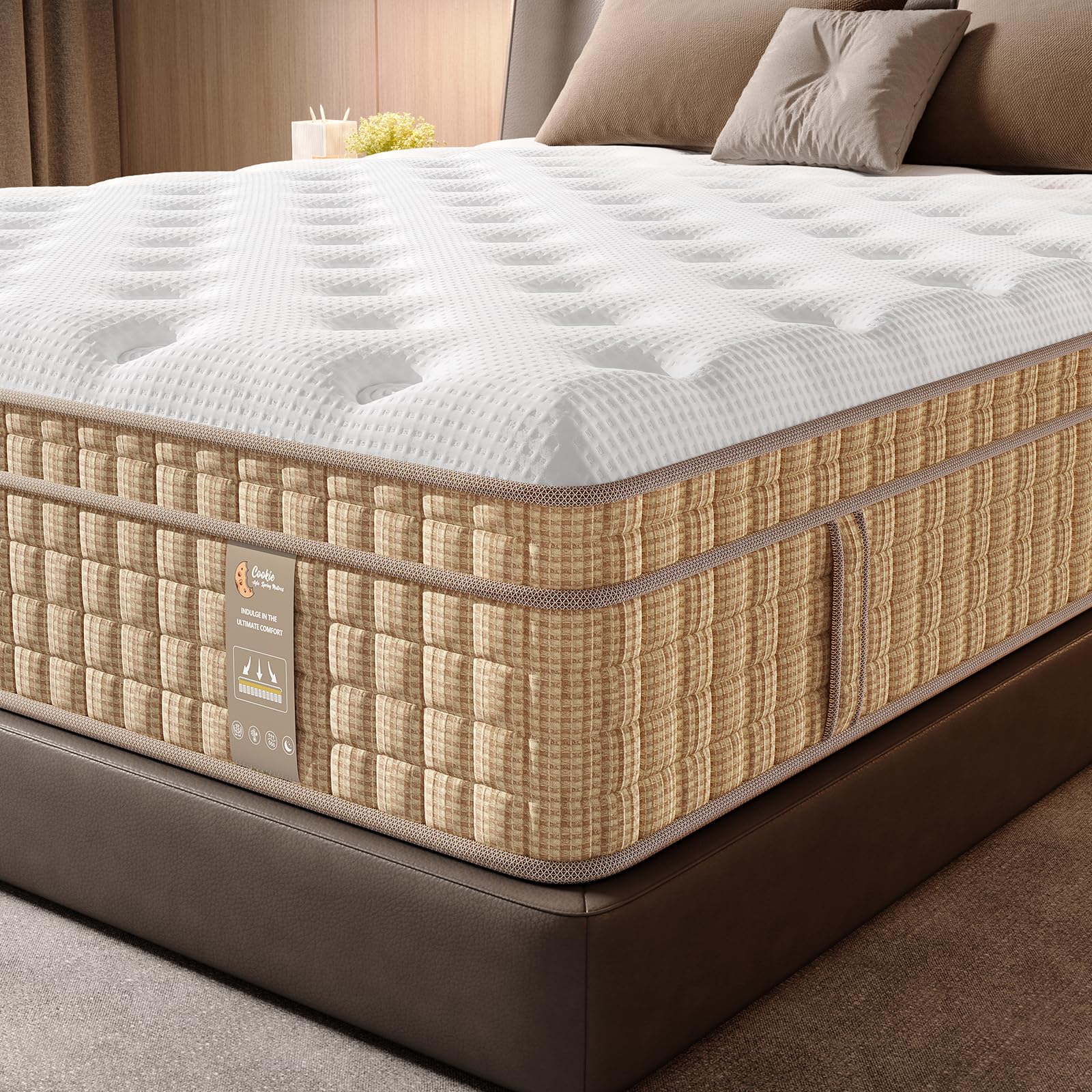 Bedstory Queen Mattress, 12 Inch Queen Size Mattresses, Hybrid Mattress In A Box With Gel Memory And Pocket Springs, Pressure Re